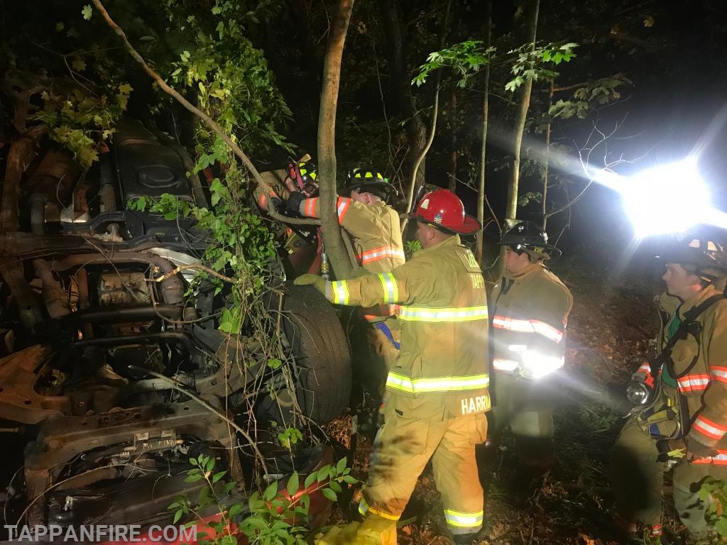 Extrication drill; car upside down in the woods 8/27/18