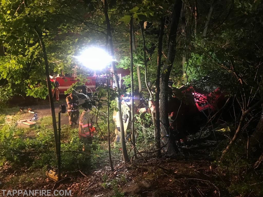 Extrication drill; car upside down in the woods 8/27/18