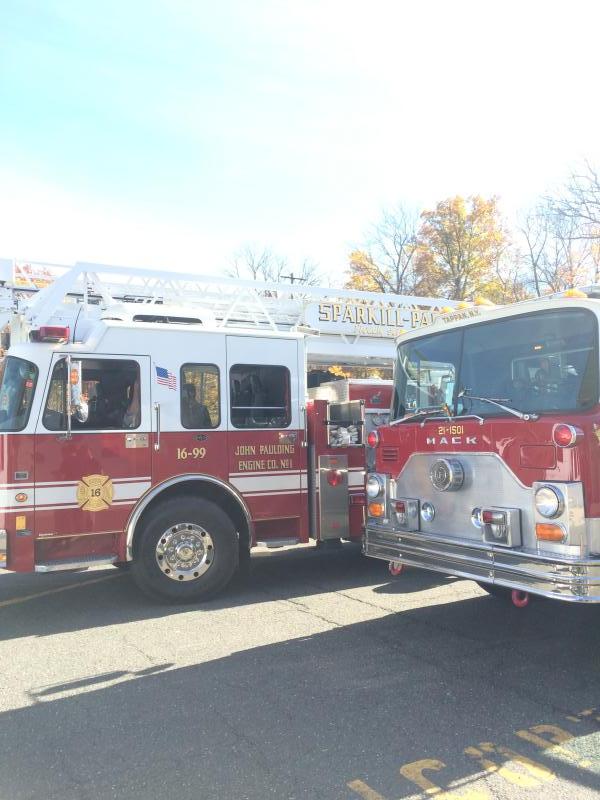 The rigs &quot;taking up&quot; after training @ Rockland County Fire Training Center, 10/31/2015